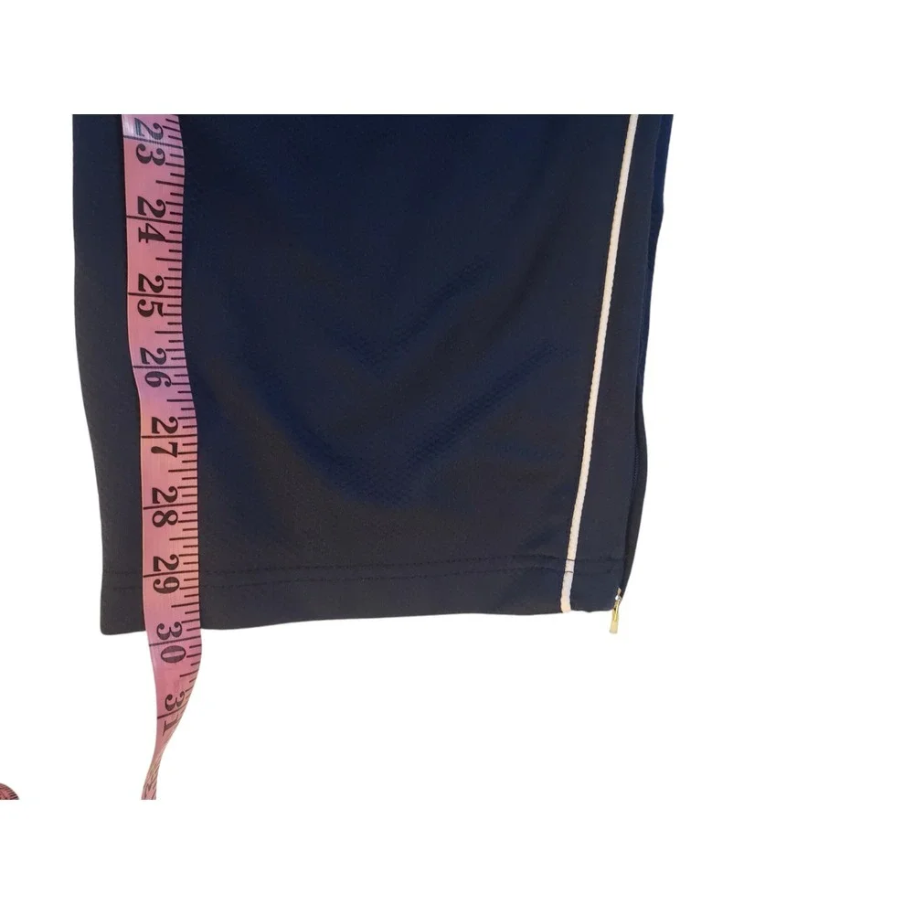 Reebok Mens Pants L Blue Drawstring Flat‎ Front Side High Rise Pockets Track